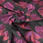 BR-1054A - Μπροκάρ με Κόκκινο Floral Κέντημα