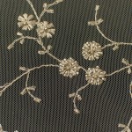 BRD-1068 - Μπεζ Τούλι Κεντημένο 